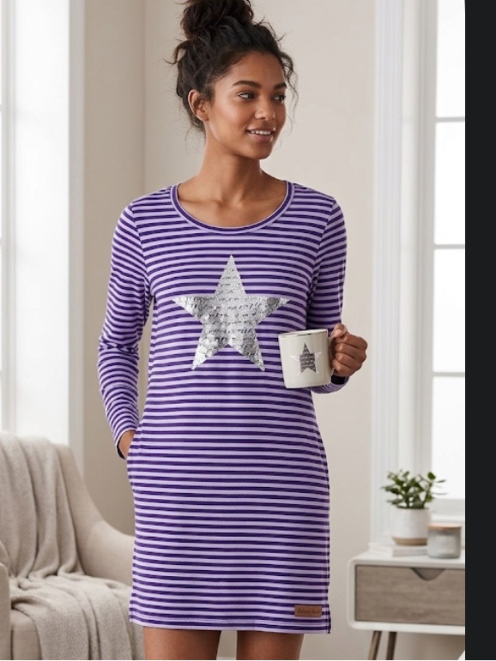 Victoria's Secret Purple and Silver Pajama.